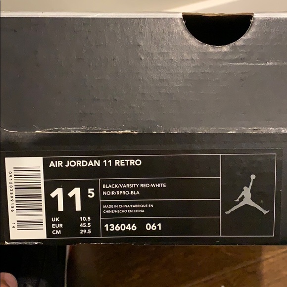 Air Jordan 11 XI Bred 2001 Sz 11.5 - Picture 7 of 9